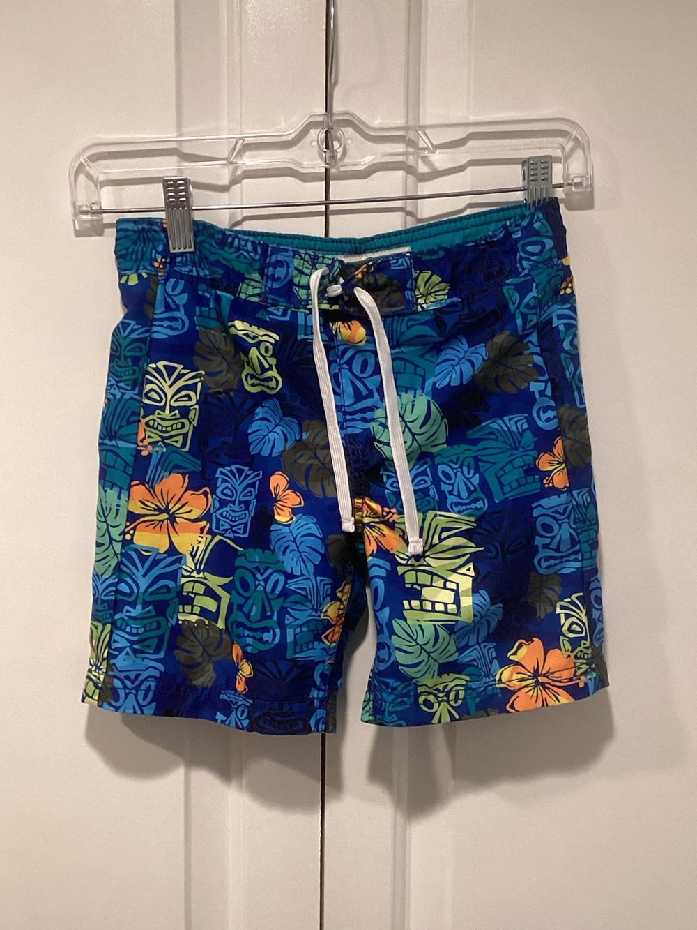 Tommy Bahama Blue Tropical Tiki Swim Shorts kids size 5